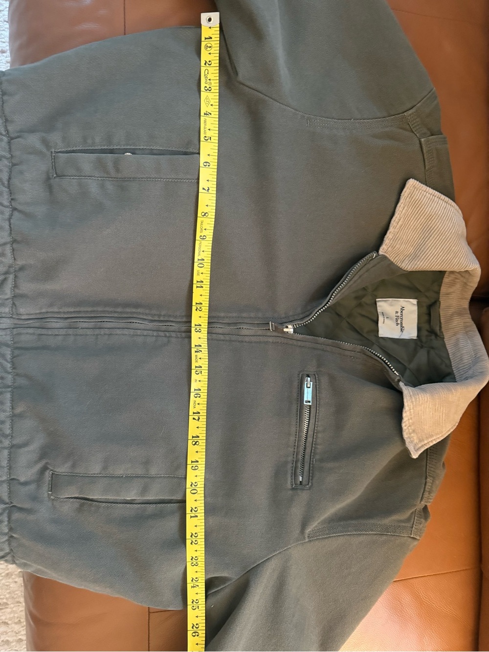 Abercrombie and Fitch Cropped Twill Workwear Jacket size large VGUC - Picture 6 of 7